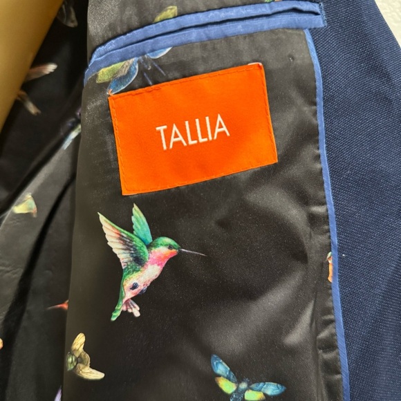 TALLIA Blazer Men 46R Navy Blue Pankou Chinese Traditional Knotted Frog Buttons - Picture 9 of 15